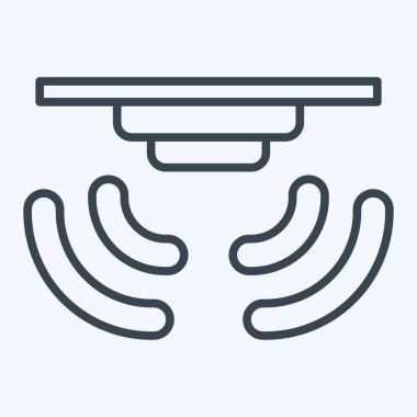 Simge Akıllı Yangın Alarmı. Sensörlerin sembolüyle ilgili. Sıra tarzı. dizayn edilebilir