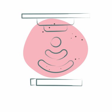 Simge Duman Detektörü. Sensörlerin sembolüyle ilgili. Renkli Leke Biçimi. dizayn edilebilir