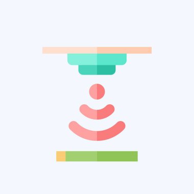 Simge Duman Detektörü. Sensörlerin sembolüyle ilgili. Düz stil. dizayn edilebilir