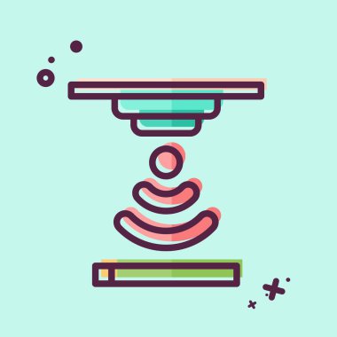 Simge Duman Detektörü. Sensörlerin sembolüyle ilgili. MBE tarzı. dizayn edilebilir