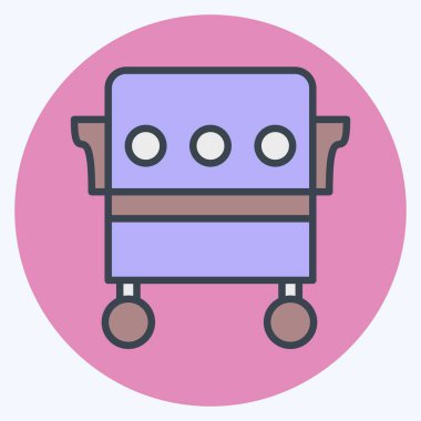 Simge Tütsülenmiş Fırın. BBQ sembolüyle ilgili. renk arkadaşı stili. dizayn edilebilir