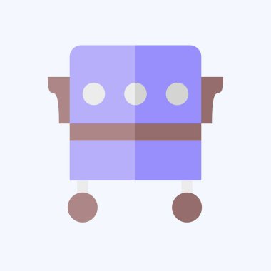 Simge Tütsülenmiş Fırın. BBQ sembolüyle ilgili. Düz stil. dizayn edilebilir