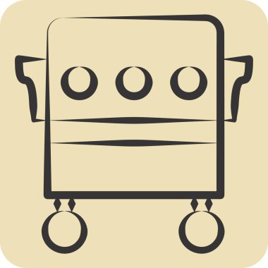 Simge Tütsülenmiş Fırın. BBQ sembolüyle ilgili. El çizimi tarzı. dizayn edilebilir