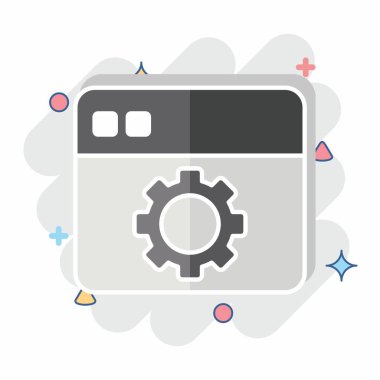 Simge Yazılımı. Yazdırma sembolüyle ilgili. Çizgi roman. dizayn edilebilir