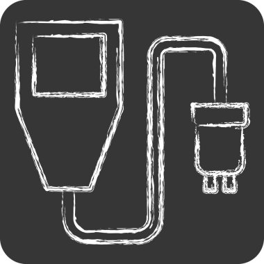 Simge Toprak Nemlendirici Sensörü. Sensörlerin sembolüyle ilgili. Tebeşir stili. dizayn edilebilir