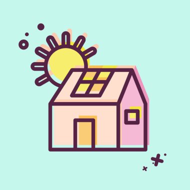 Simge Güneş Evi. Sera sembolüyle ilgili. MBE tarzı. dizayn edilebilir