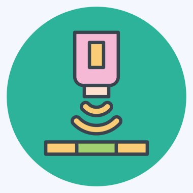 Simge Solor Sensörü. Sensörlerin sembolüyle ilgili. renk arkadaşı stili. dizayn edilebilir