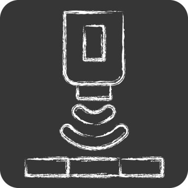 Simge Solor Sensörü. Sensörlerin sembolüyle ilgili. Tebeşir stili. dizayn edilebilir