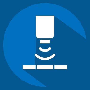 Simge Solor Sensörü. Sensörlerin sembolüyle ilgili. Uzun gölge tarzı. dizayn edilebilir