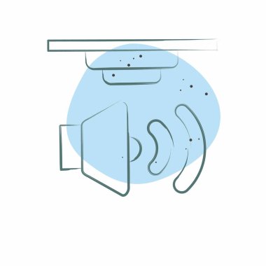 Simge Ses Algılayıcıları. Sensörlerin sembolüyle ilgili. Renkli Leke Biçimi. dizayn edilebilir