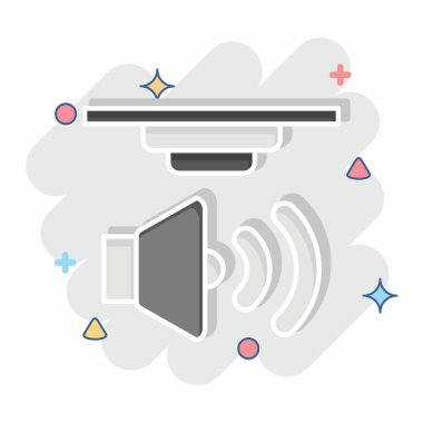 Simge Ses Algılayıcıları. Sensörlerin sembolüyle ilgili. Çizgi roman. dizayn edilebilir