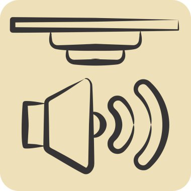 Simge Ses Algılayıcıları. Sensörlerin sembolüyle ilgili. El çizimi tarzı. dizayn edilebilir