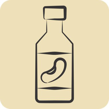 Simge Soya Sütü. Meşrubat sembolüyle ilgili. El çizimi tarzı. dizayn edilebilir