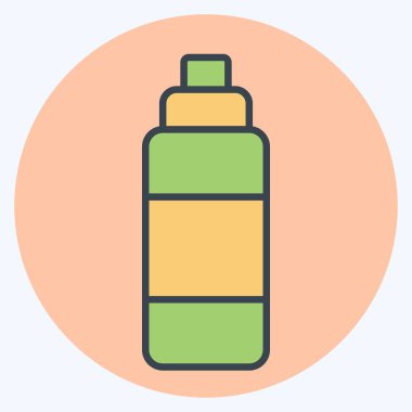 Simge püskürtme şişesi. Plastik Ürün sembolüyle ilgili. renk arkadaşı stili. dizayn edilebilir