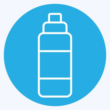 Simge püskürtme şişesi. Plastik Ürün sembolüyle ilgili. Mavi gözlü. dizayn edilebilir