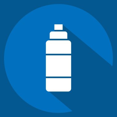 Simge püskürtme şişesi. Plastik Ürün sembolüyle ilgili. Uzun gölge tarzı. dizayn edilebilir