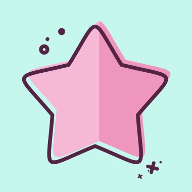 Simge Yıldızı Balığı. Hayvanlar sembolüyle ilgili. MBE tarzı. dizayn edilebilir