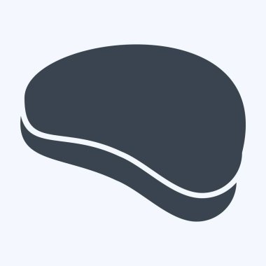 İkon Biftek. BBQ sembolüyle ilgili. Kabartma tarzı. dizayn edilebilir