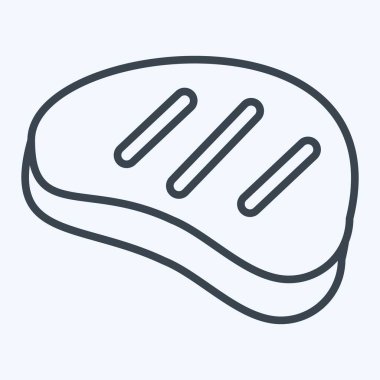 İkon Biftek. BBQ sembolüyle ilgili. Sıra tarzı. dizayn edilebilir