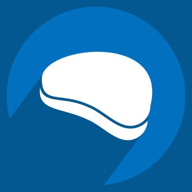 İkon Biftek. BBQ sembolüyle ilgili. Uzun gölge tarzı. dizayn edilebilir