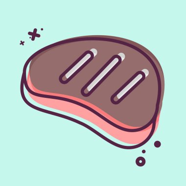 İkon Biftek. BBQ sembolüyle ilgili. MBE tarzı. dizayn edilebilir