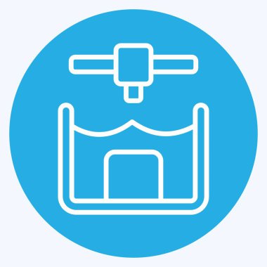 Icon Stereolitho Grafik. Yazdırma sembolüyle ilgili. Mavi gözlü. dizayn edilebilir