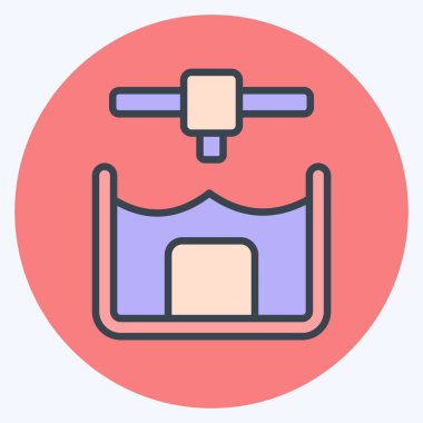 Icon Stereolitho Grafik. Yazdırma sembolüyle ilgili. renk arkadaşı stili. dizayn edilebilir