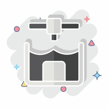 Icon Stereolitho Grafik. Yazdırma sembolüyle ilgili. Çizgi roman. dizayn edilebilir