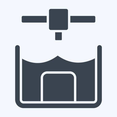 Icon Stereolitho Grafik. Yazdırma sembolüyle ilgili. Kabartma tarzı. dizayn edilebilir