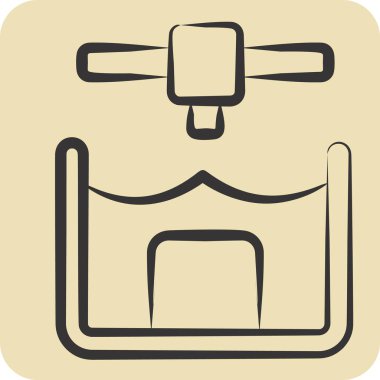 Icon Stereolitho Grafik. Yazdırma sembolüyle ilgili. El çizimi tarzı. dizayn edilebilir
