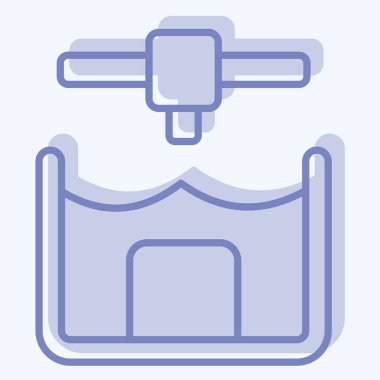 Icon Stereolitho Grafik. Yazdırma sembolüyle ilgili. İki ton stili. dizayn edilebilir