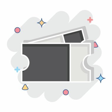 Simge Etiketi. Vergi sembolüyle ilgili. Çizgi roman. dizayn edilebilir