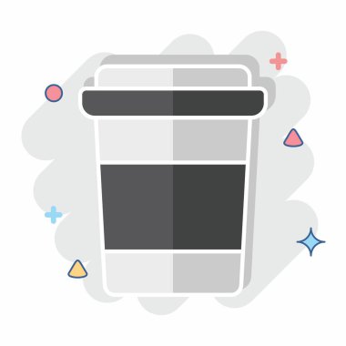 Icon Paket Kahve. Meşrubat sembolüyle ilgili. Çizgi roman. dizayn edilebilir