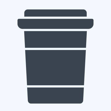 Icon Paket Kahve. Meşrubat sembolüyle ilgili. Kabartma tarzı. dizayn edilebilir