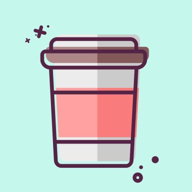 Icon Paket Kahve. Meşrubat sembolüyle ilgili. MBE tarzı. dizayn edilebilir