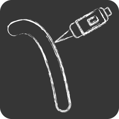 Simge Tatto İşlemi. Dövme sembolüyle ilgili. Tebeşir stili. dizayn edilebilir