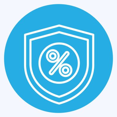 Simge Vergi Güvenliği. Vergi sembolüyle ilgili. Mavi gözlü. dizayn edilebilir