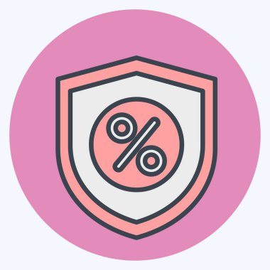 Simge Vergi Güvenliği. Vergi sembolüyle ilgili. renk arkadaşı stili. dizayn edilebilir