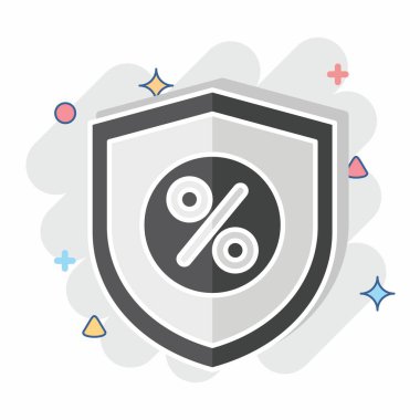 Simge Vergi Güvenliği. Vergi sembolüyle ilgili. Çizgi roman. dizayn edilebilir