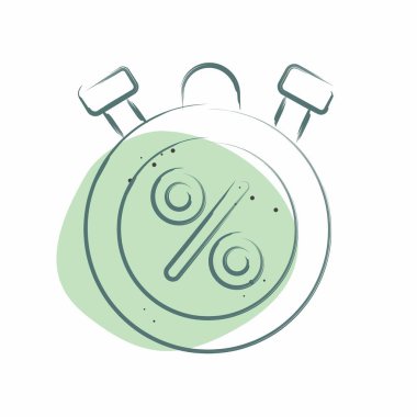 Simge Vergi Zamanlayıcısı. Vergi sembolüyle ilgili. Renkli Leke Biçimi. dizayn edilebilir