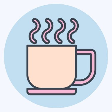 Simge çayı. Meşrubat sembolüyle ilgili. renk arkadaşı stili. dizayn edilebilir