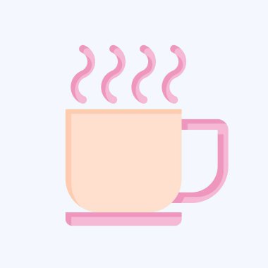 Simge çayı. Meşrubat sembolüyle ilgili. Düz stil. dizayn edilebilir