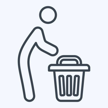 Simge Fırlat. Atık sembolüyle ilgili. Sıra tarzı. dizayn edilebilir