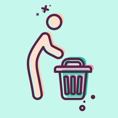 Simge Fırlat. Atık sembolüyle ilgili. MBE tarzı. dizayn edilebilir