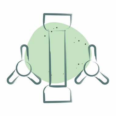 Simge Gelgit Gücü. Doğal Kaynaklar sembolüyle ilgili. Renkli Leke Biçimi. dizayn edilebilir