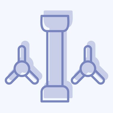 Simge Gelgit Gücü. Doğal Kaynaklar sembolüyle ilgili. İki ton stili. dizayn edilebilir