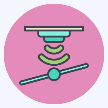 Simge Eğim Algılayıcı. Sensörlerin sembolüyle ilgili. renk arkadaşı stili. dizayn edilebilir