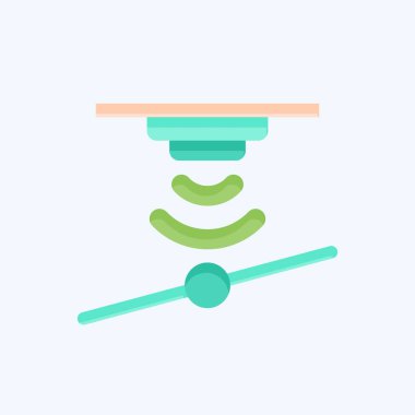 Simge Eğim Algılayıcı. Sensörlerin sembolüyle ilgili. Düz stil. dizayn edilebilir