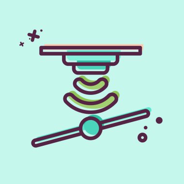 Simge Eğim Algılayıcı. Sensörlerin sembolüyle ilgili. MBE tarzı. dizayn edilebilir