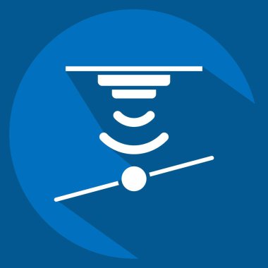 Simge Eğim Algılayıcı. Sensörlerin sembolüyle ilgili. Uzun gölge tarzı. dizayn edilebilir